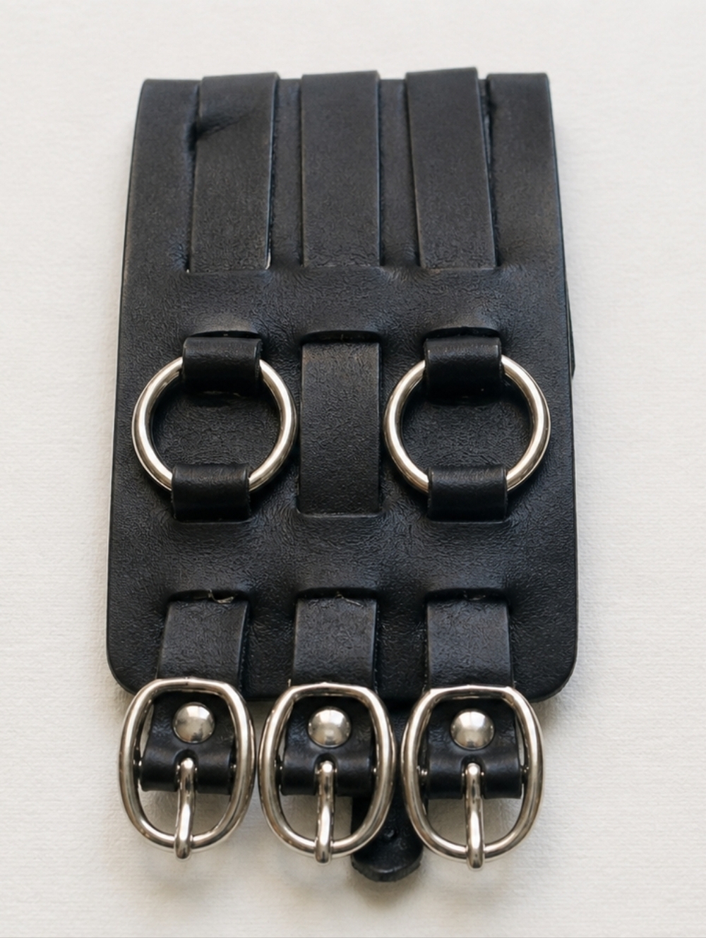 5 For $15 Black Belted Cuff with Silver Buckles
